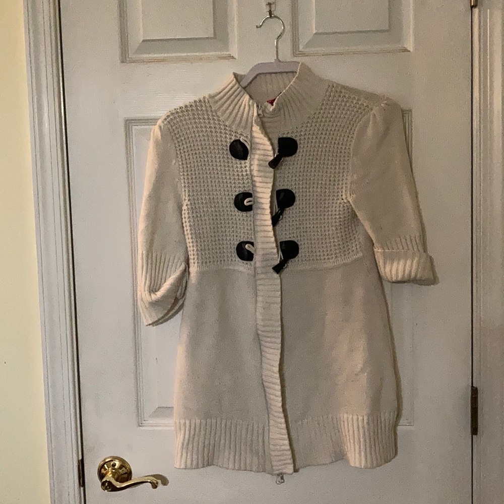 XL 3/4 Sleeve Zip Up Sweater